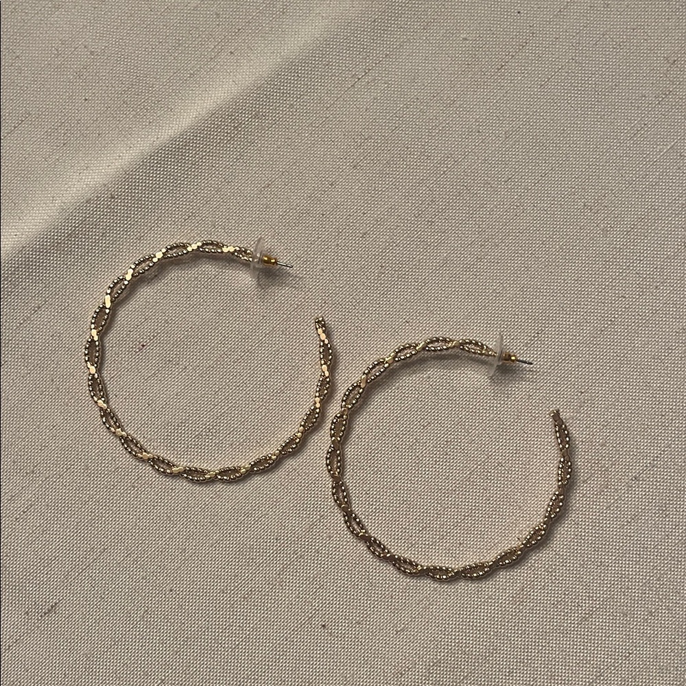 Park Lane Gold Textured Hoop Earrings